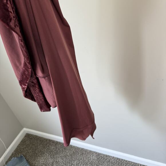 J. Jill Two Piece Skirt Set L Petite Crushed Velvet Maroon Purple Embroidered - Picture 9 of 9